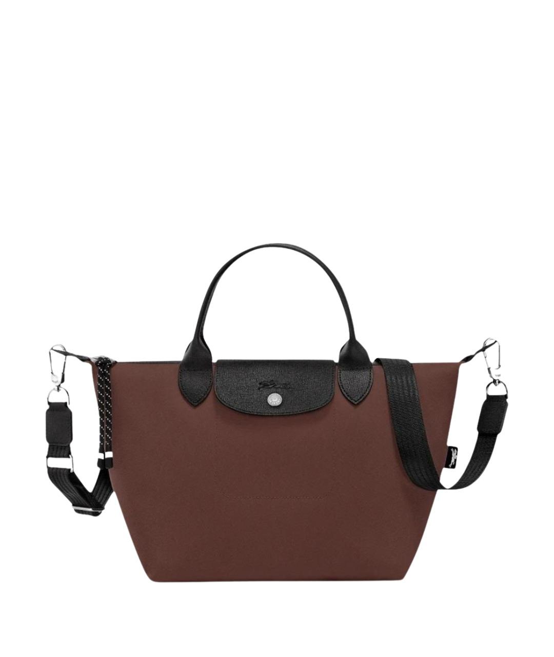 LONGCHAMP Коричневая синтетическая сумка с короткими ручками, фото 1