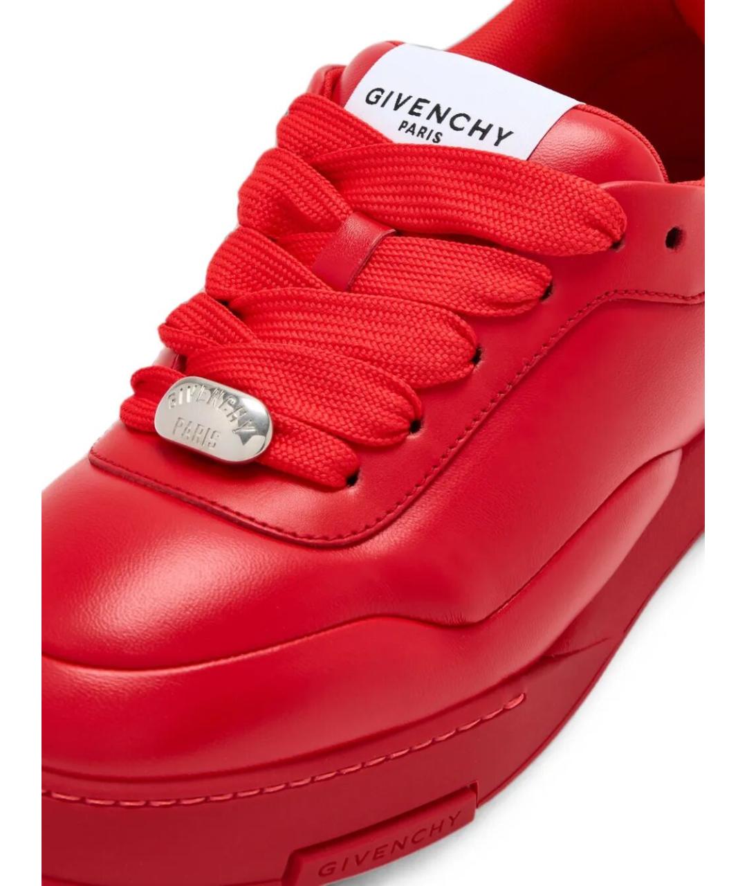 GIVENCHY Красные кожаные низкие кроссовки / кеды, фото 4