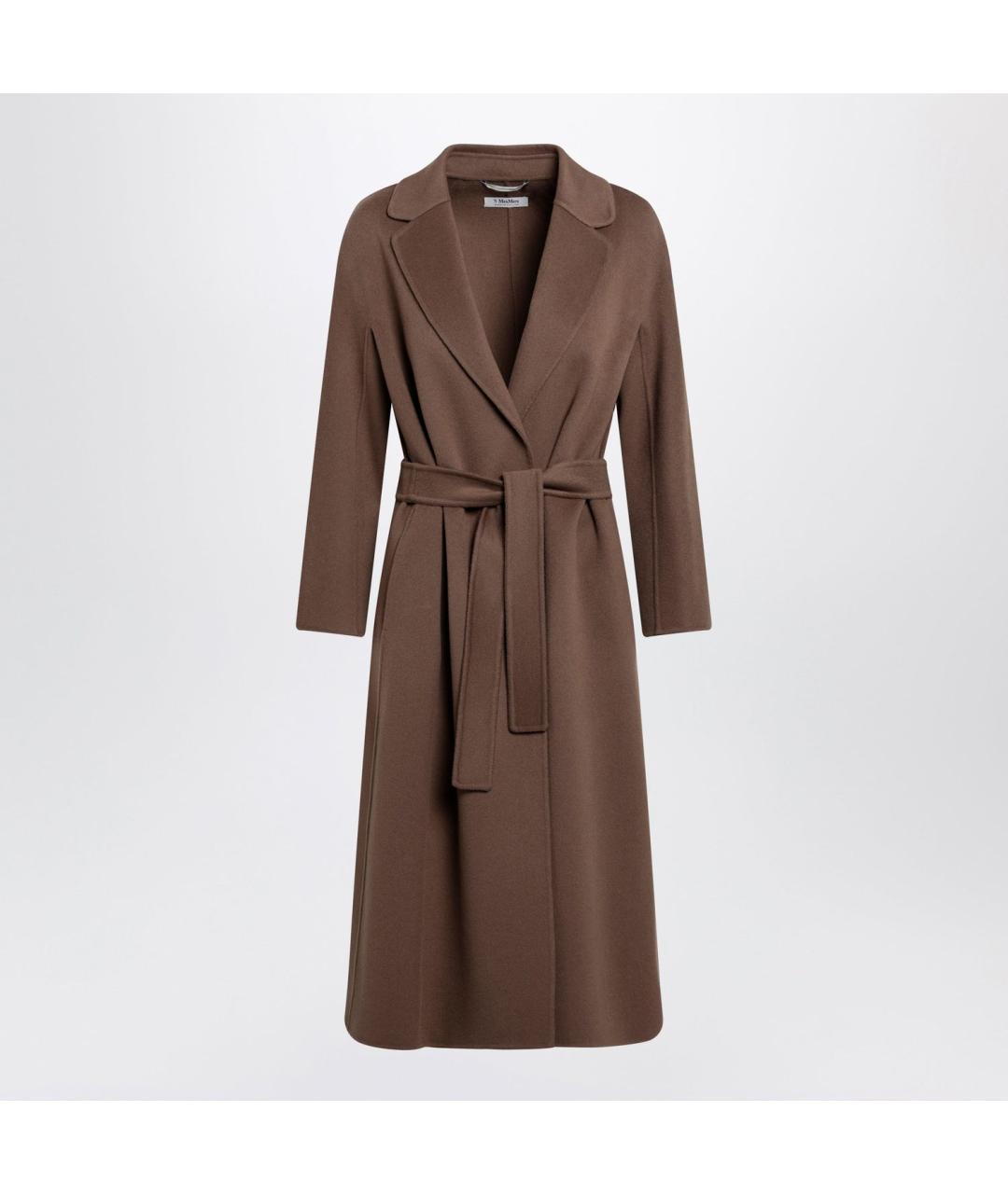 'S MAX MARA Коричневое шерстяное пальто, фото 3