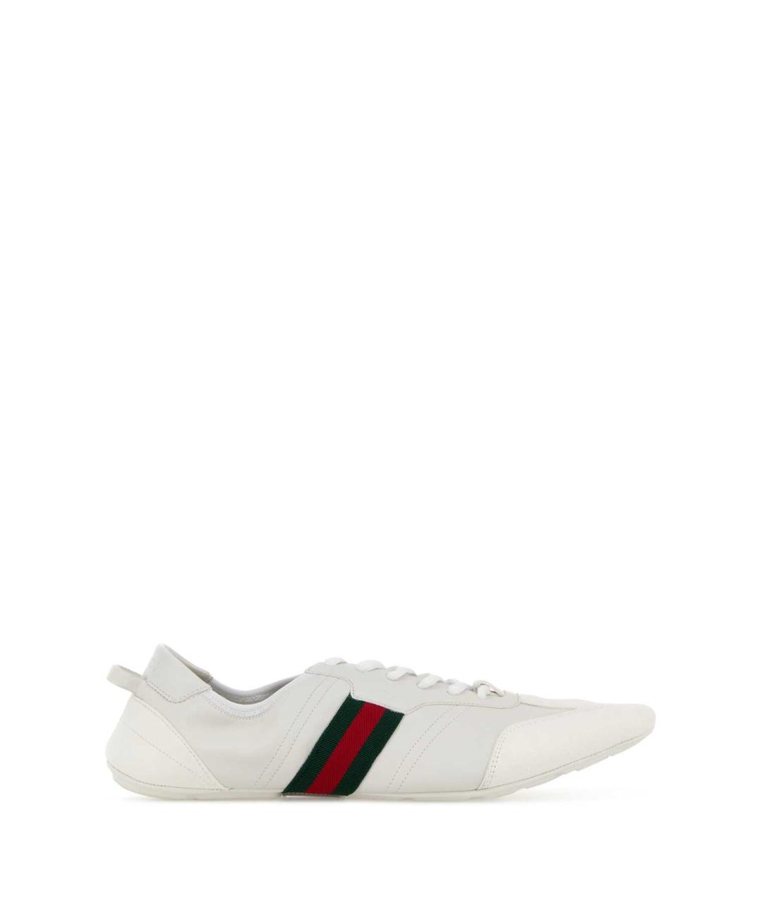 GUCCI Белые кожаные низкие кроссовки / кеды, фото 3