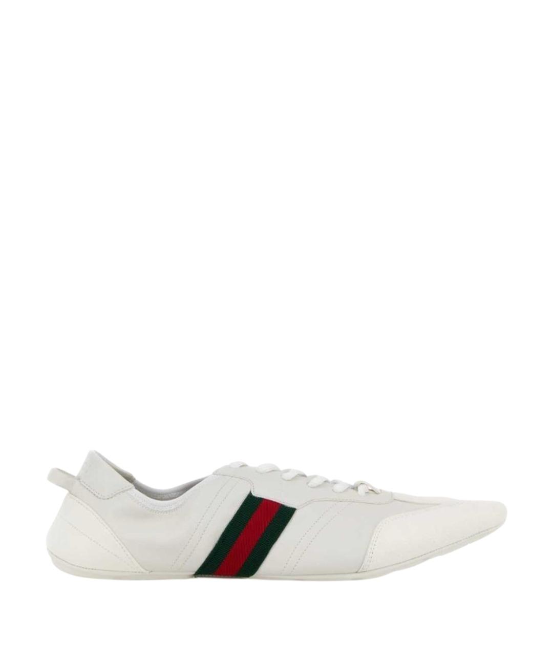 GUCCI Белые кожаные низкие кроссовки / кеды, фото 1