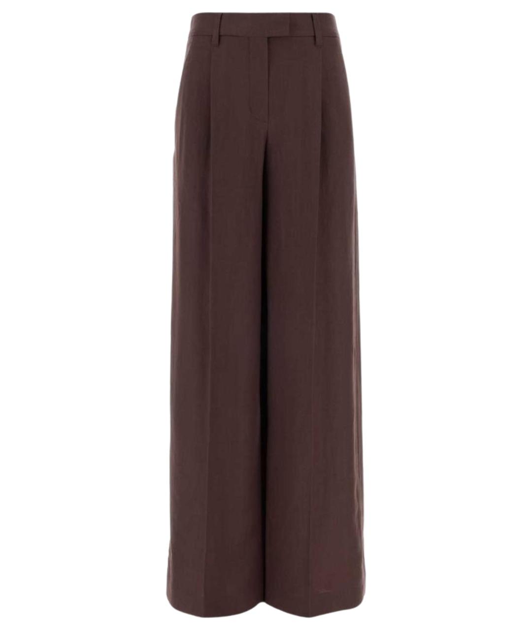 BRUNELLO CUCINELLI Фиолетовые вискозные прямые брюки, фото 1
