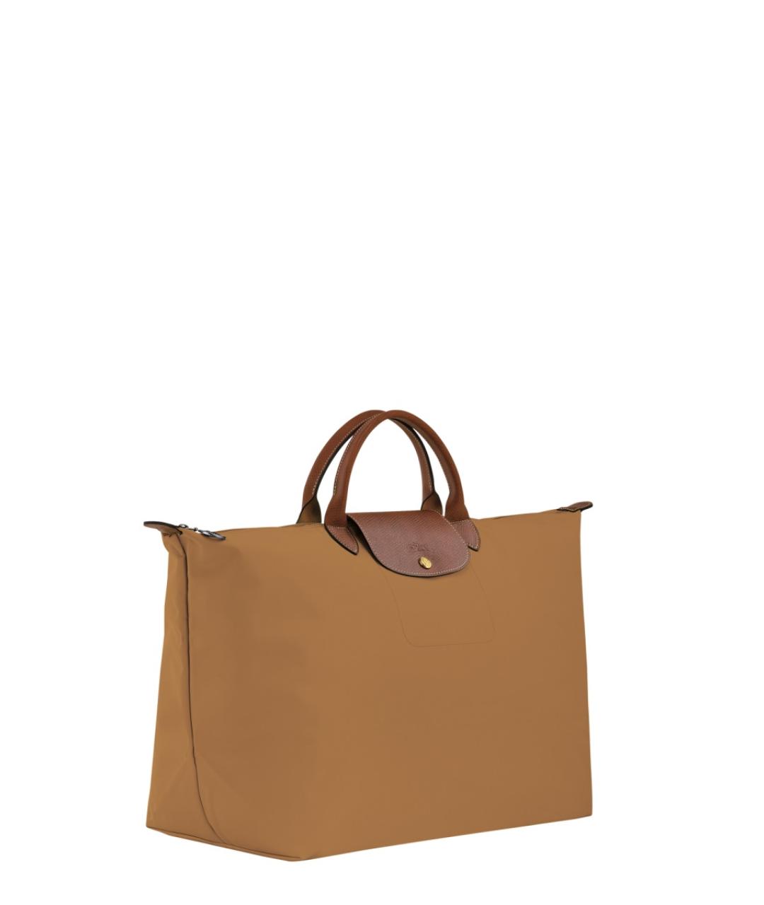 LONGCHAMP Бежевая синтетическая сумка с короткими ручками, фото 2