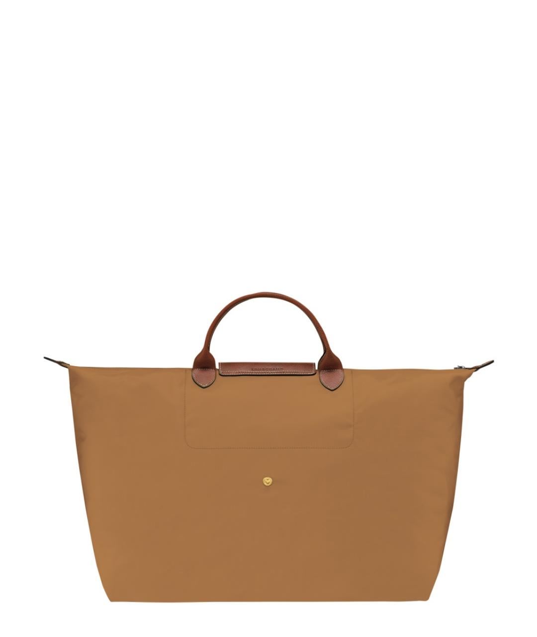 LONGCHAMP Бежевая синтетическая сумка с короткими ручками, фото 5