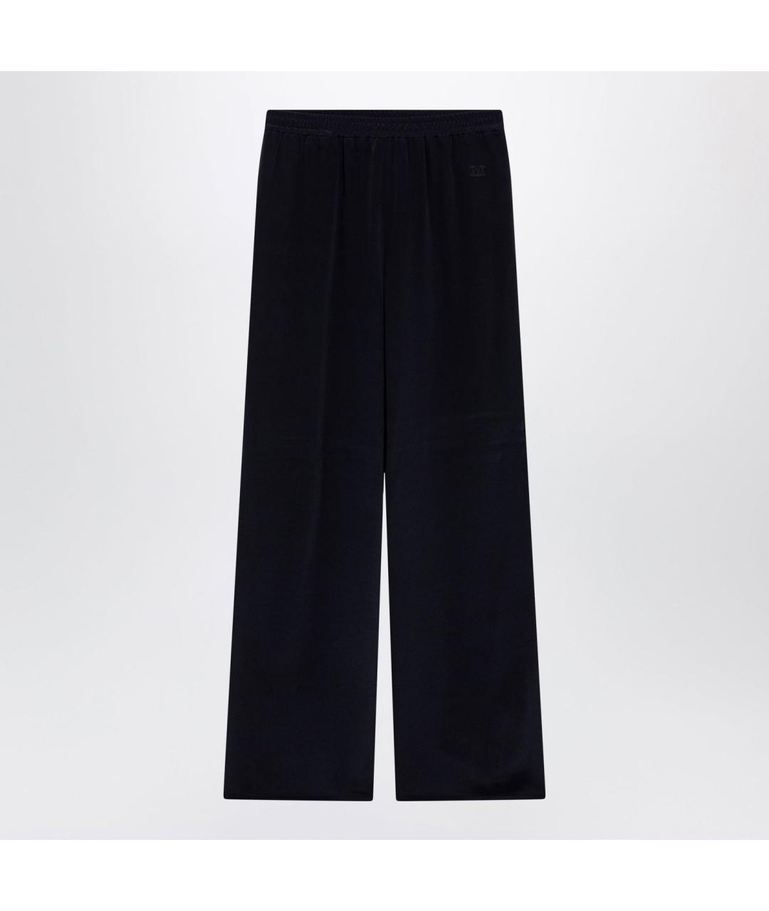 MAX MARA Синие шелковые прямые брюки, фото 3