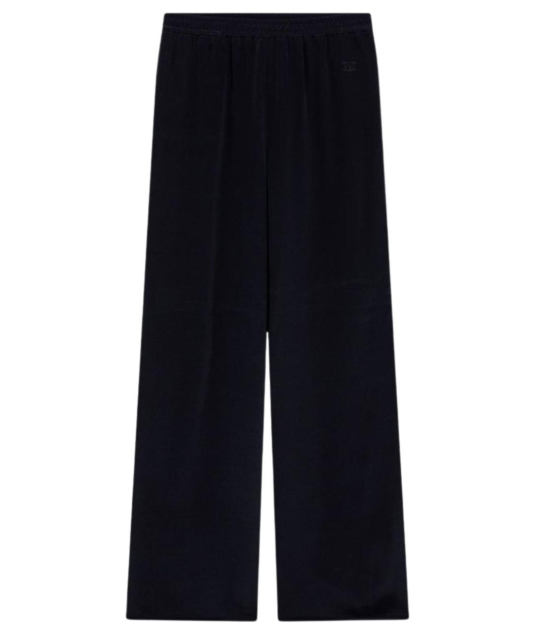 MAX MARA Синие шелковые прямые брюки, фото 1