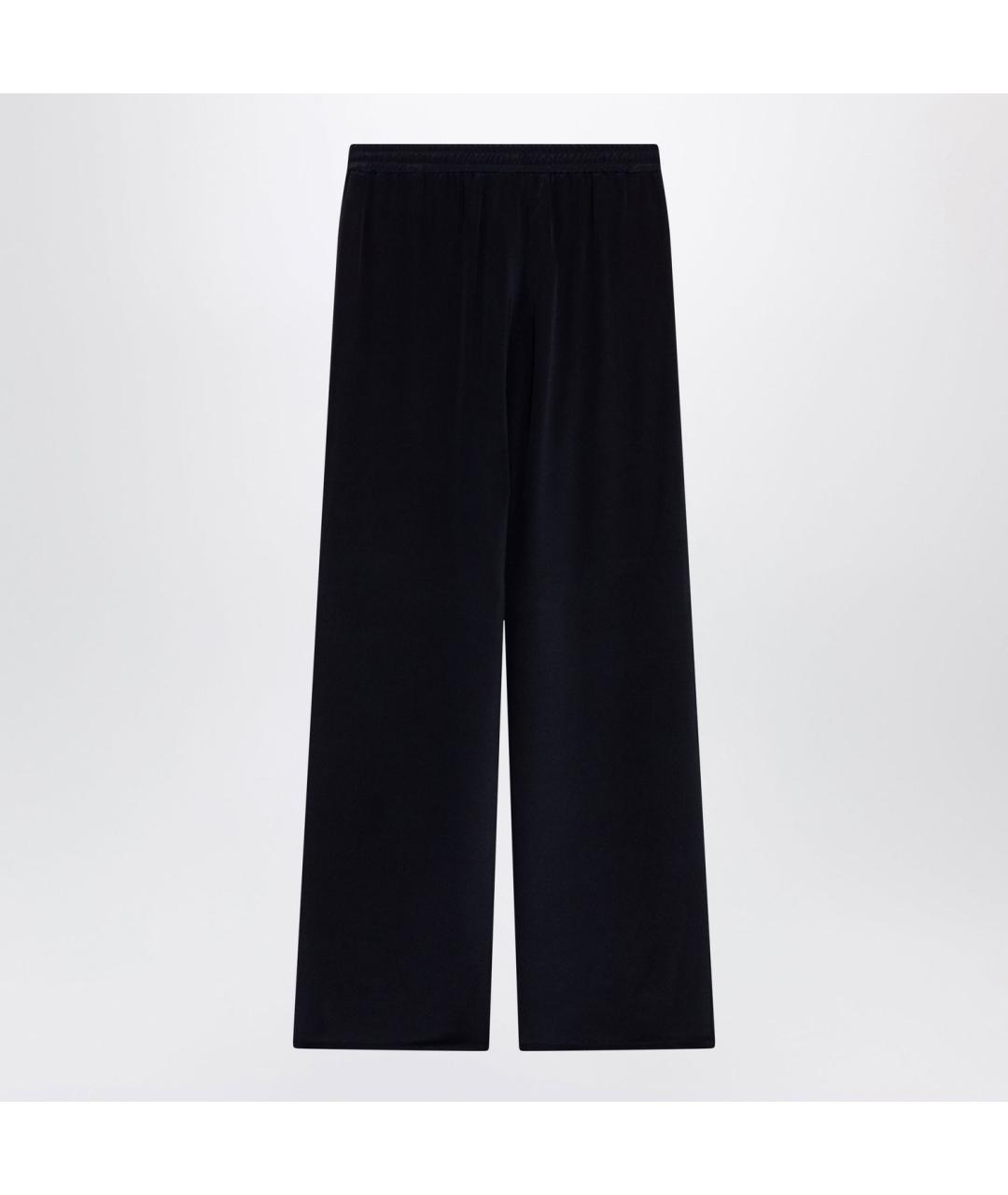 MAX MARA Синие шелковые прямые брюки, фото 2