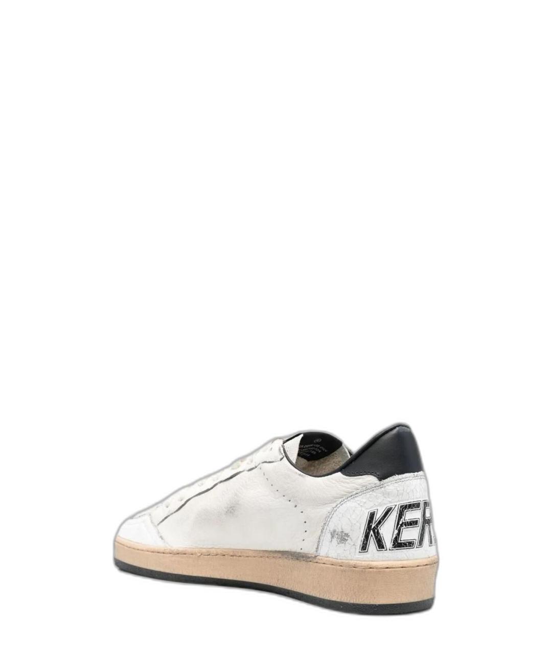 GOLDEN GOOSE Белые кожаные низкие кроссовки / кеды, фото 3
