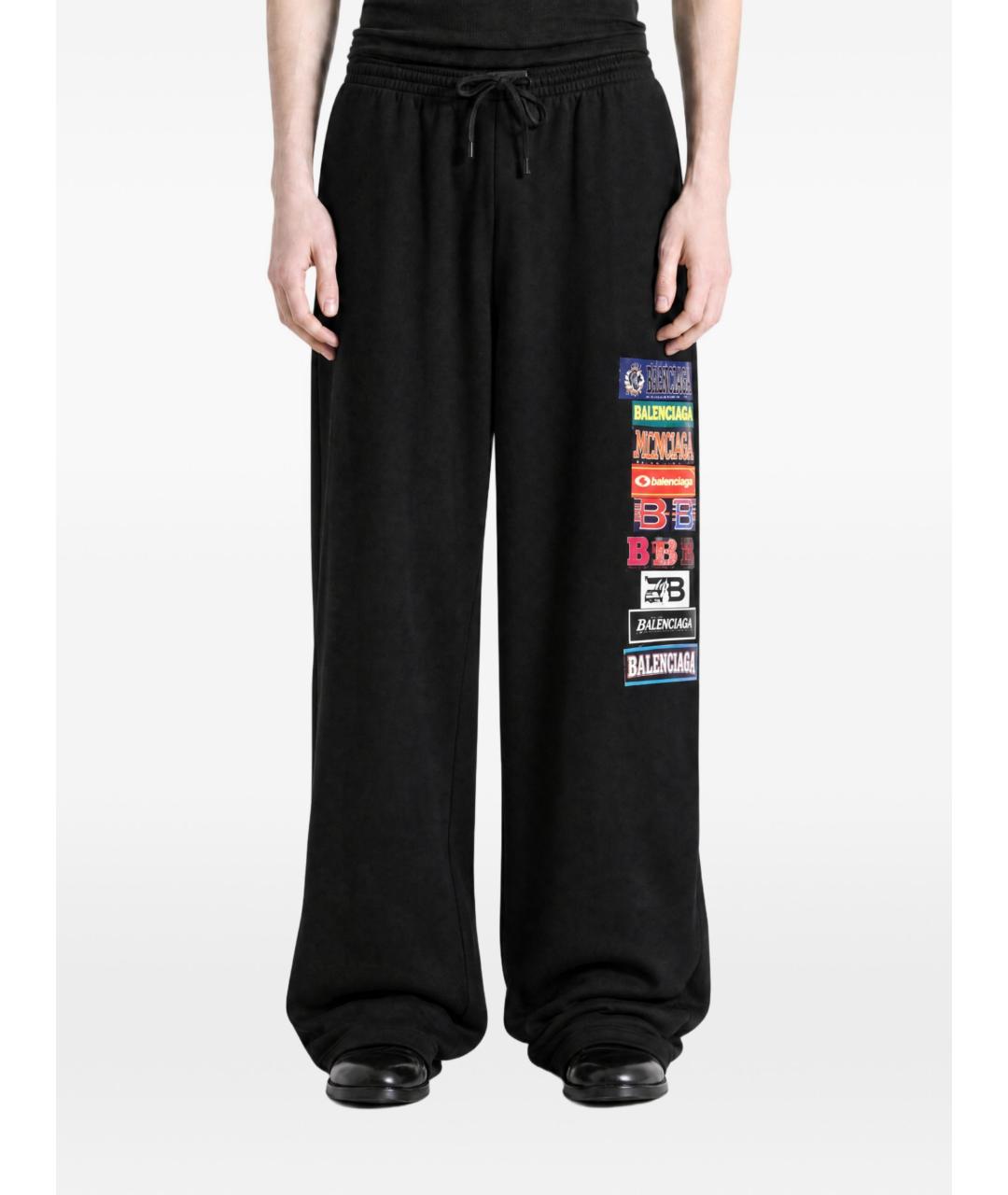BALENCIAGA Черные хлопковые повседневные брюки, фото 2