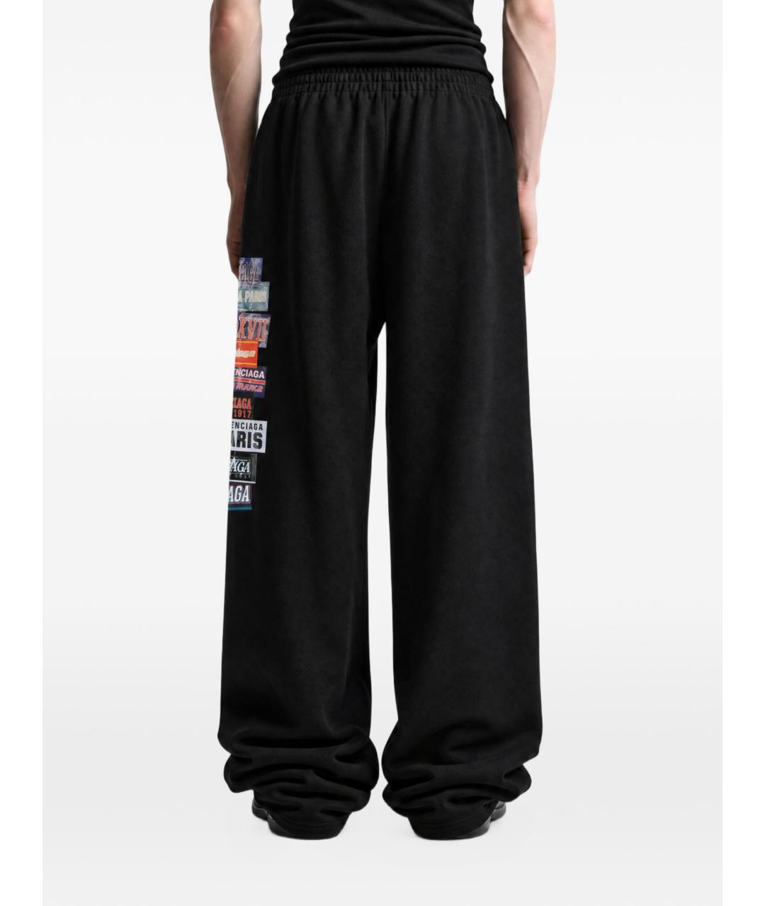 BALENCIAGA Черные хлопковые повседневные брюки, фото 4