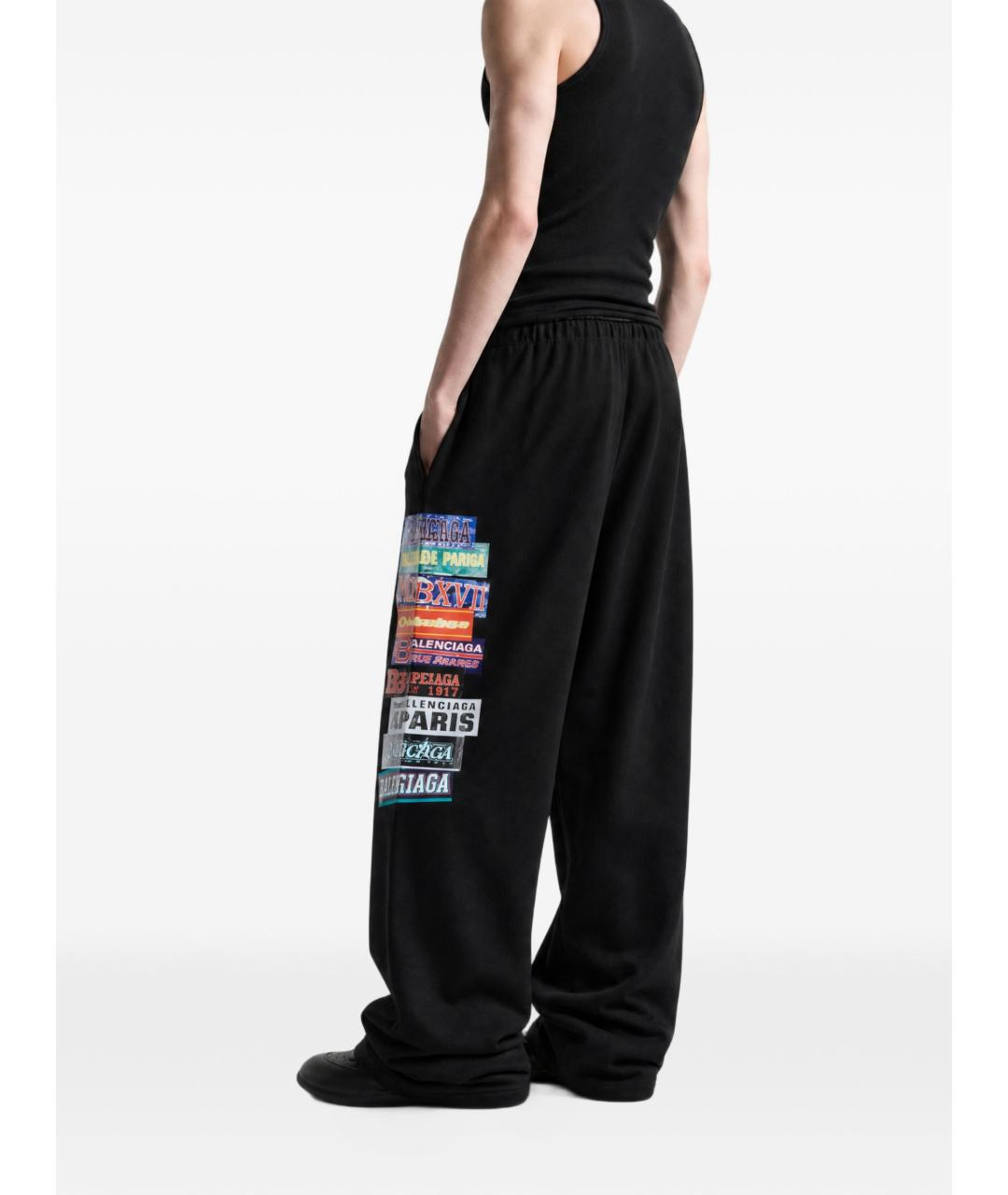 BALENCIAGA Черные хлопковые повседневные брюки, фото 3