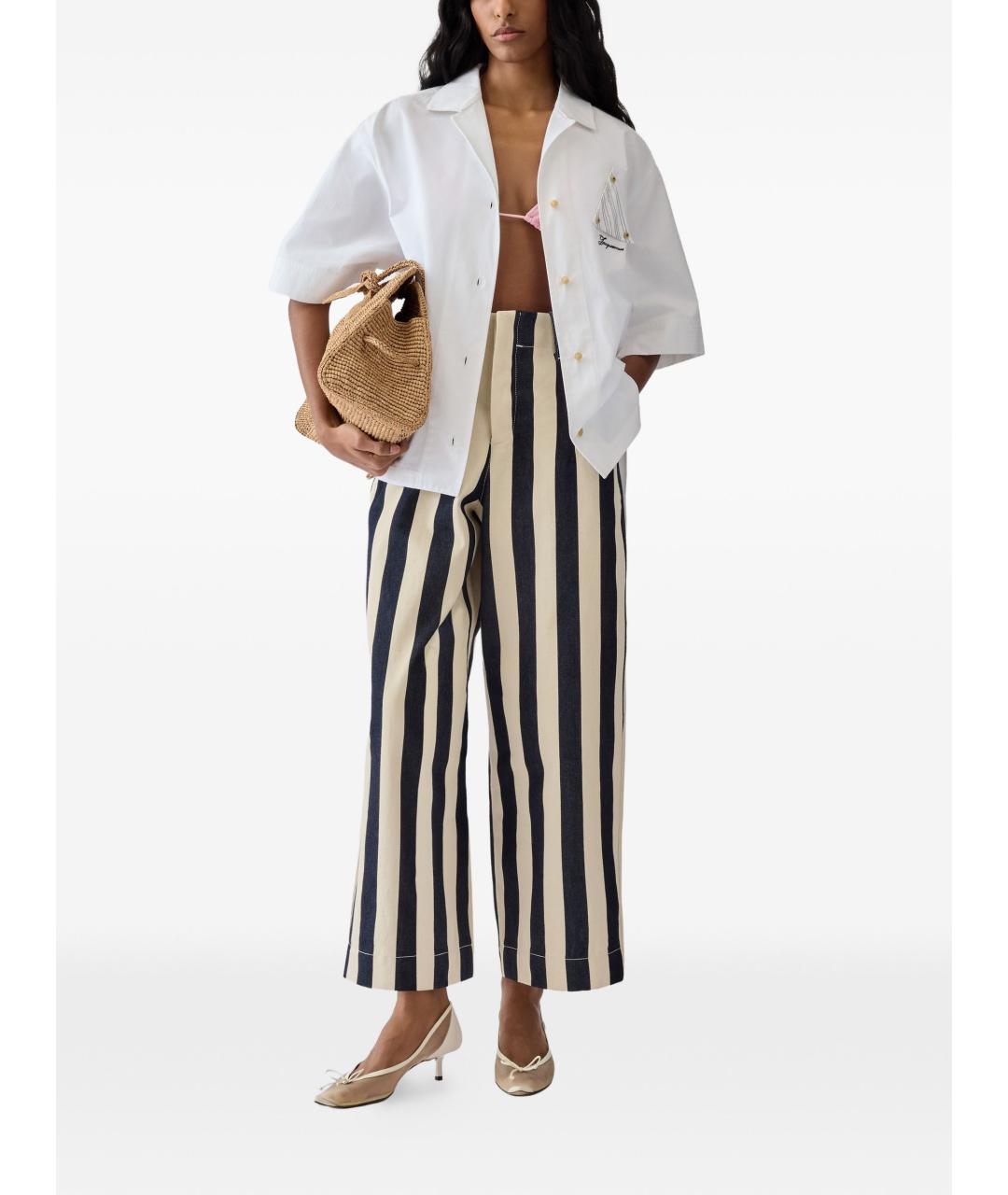 JACQUEMUS Синие хлопковые прямые джинсы, фото 2
