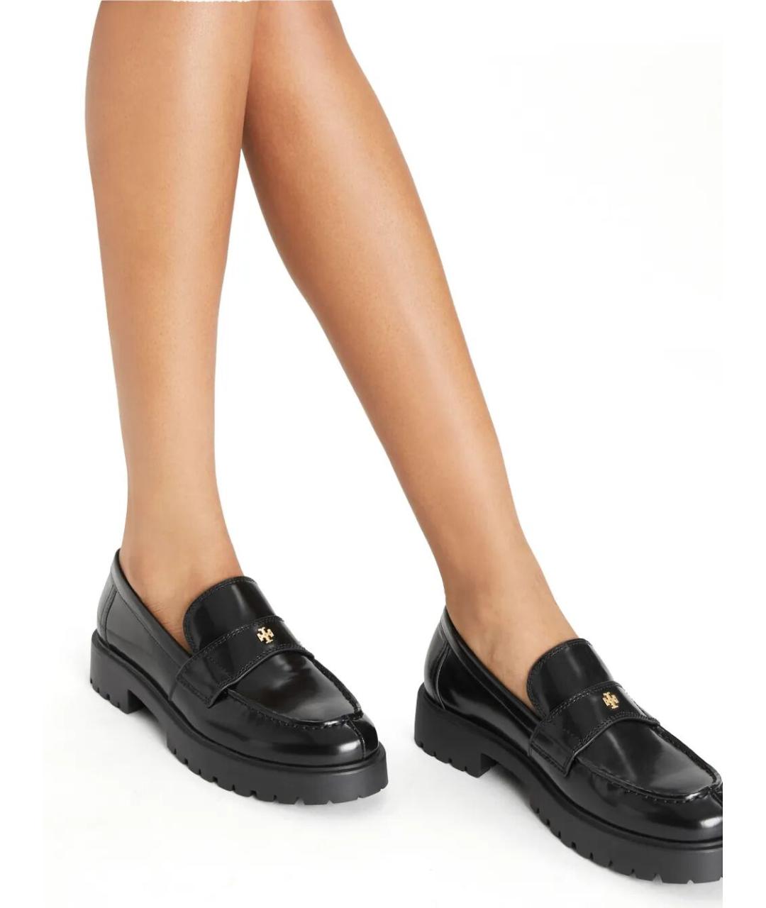 TORY BURCH Черные кожаные лоферы, фото 2