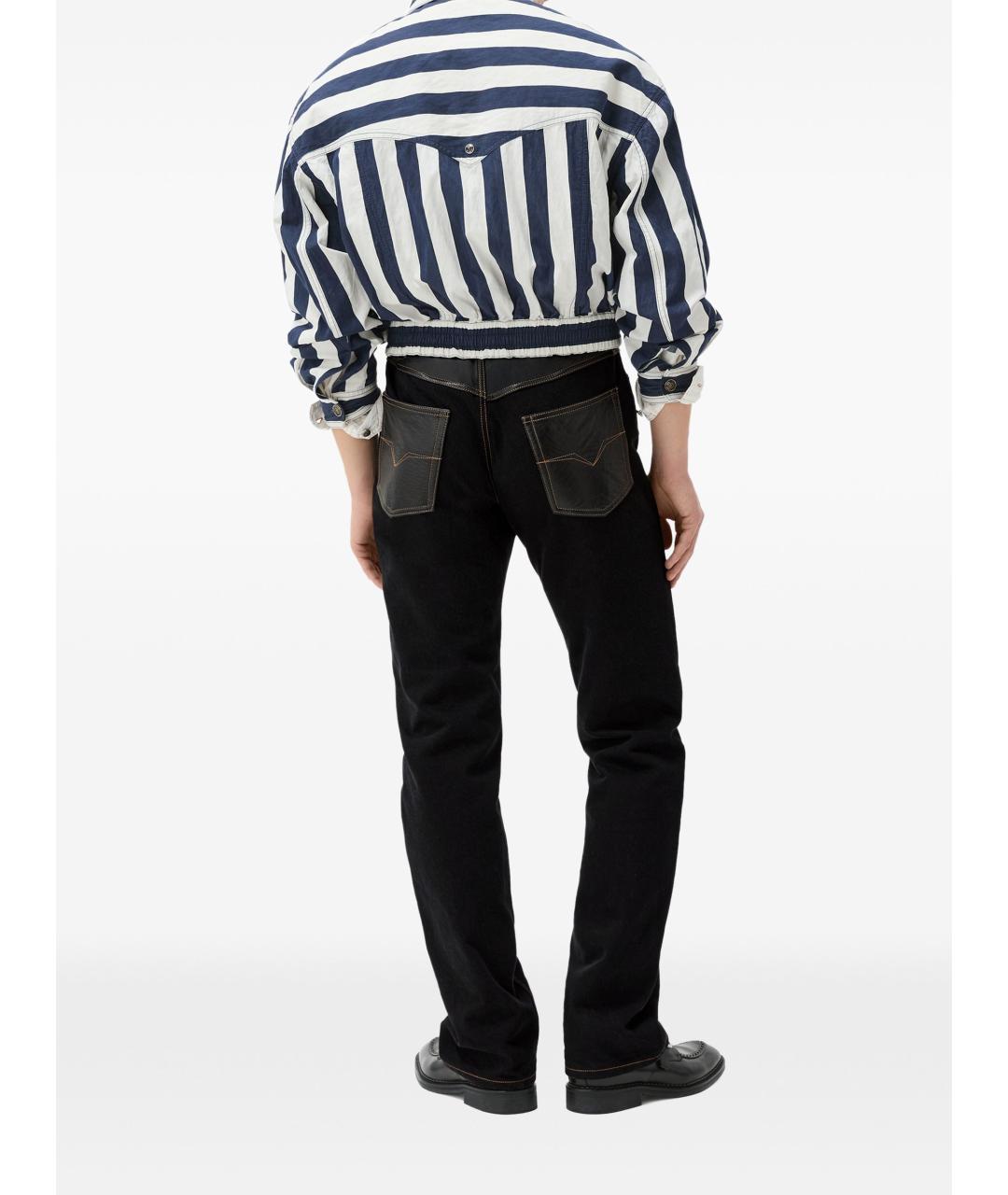 VERSACE Черные хлопковые прямые джинсы, фото 4