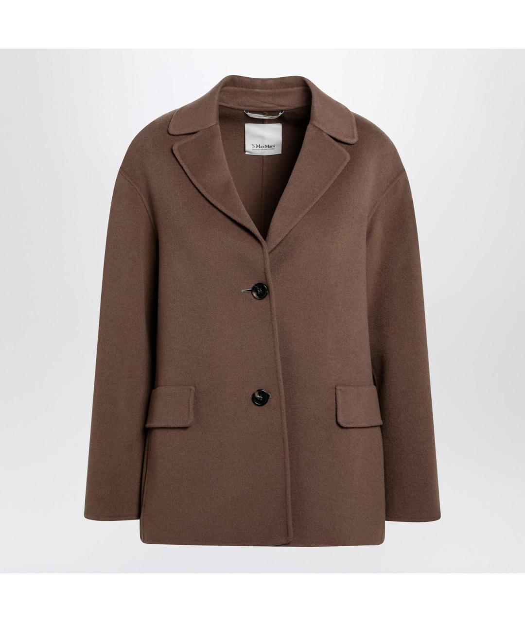 'S MAX MARA Коричневая шерстяная куртка, фото 3