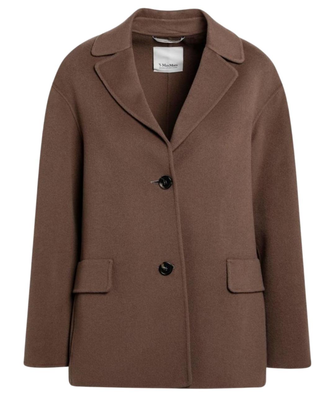 'S MAX MARA Коричневая шерстяная куртка, фото 1
