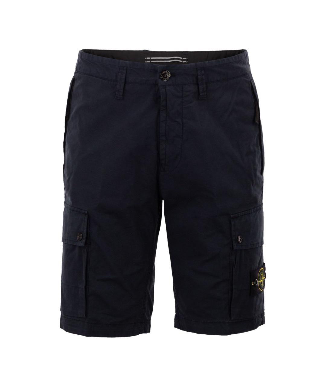 STONE ISLAND Синие хлопковые шорты, фото 1