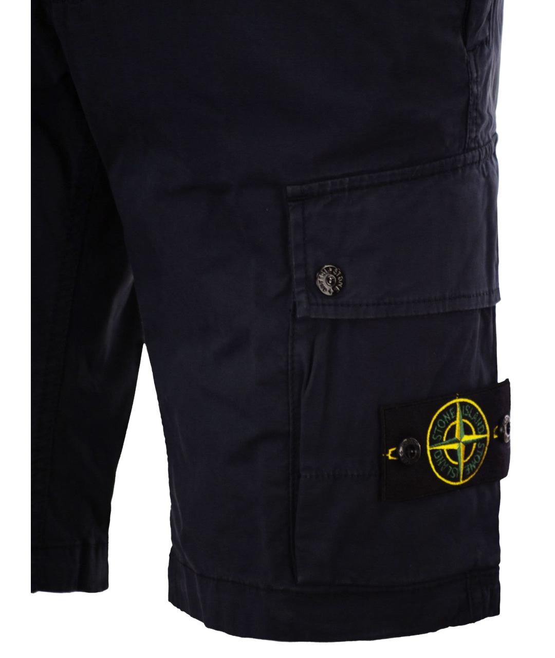 STONE ISLAND Синие хлопковые шорты, фото 3