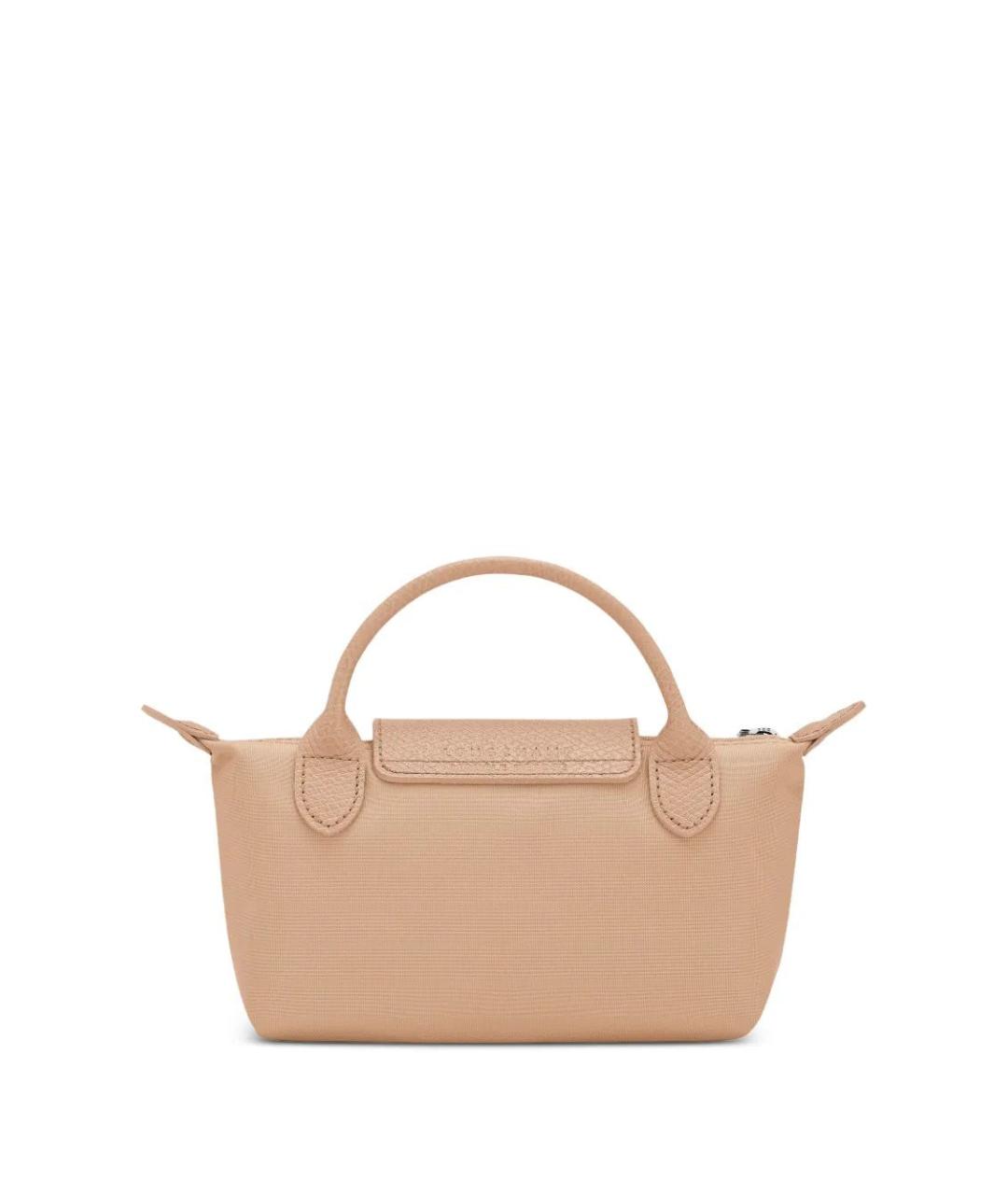 LONGCHAMP Бежевая синтетическая сумка с короткими ручками, фото 2