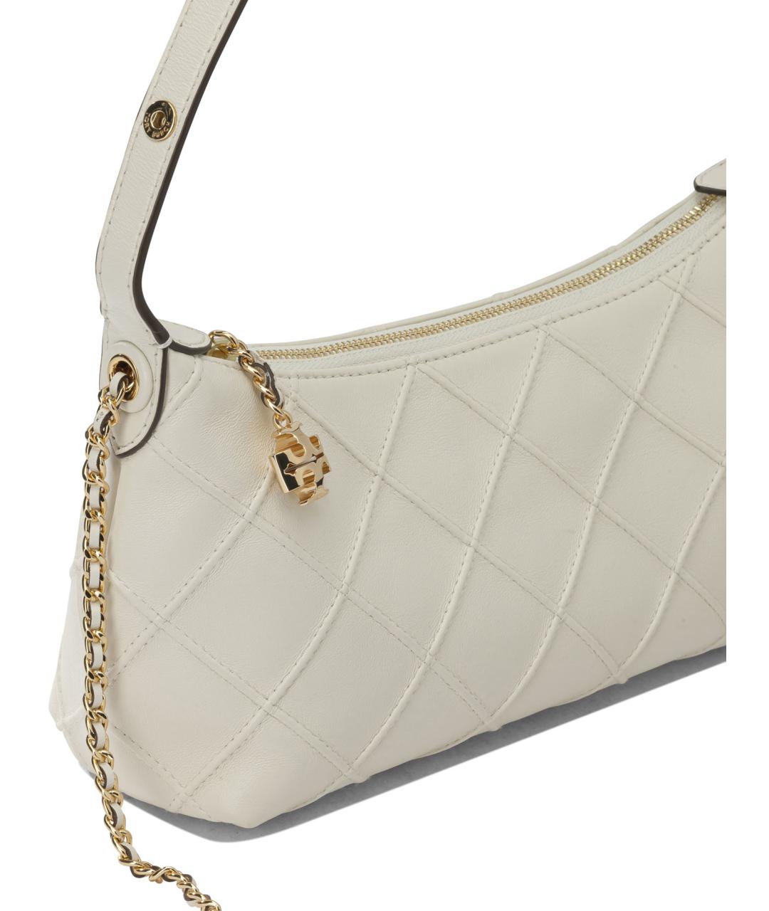 TORY BURCH Белая кожаная сумка с короткими ручками, фото 4