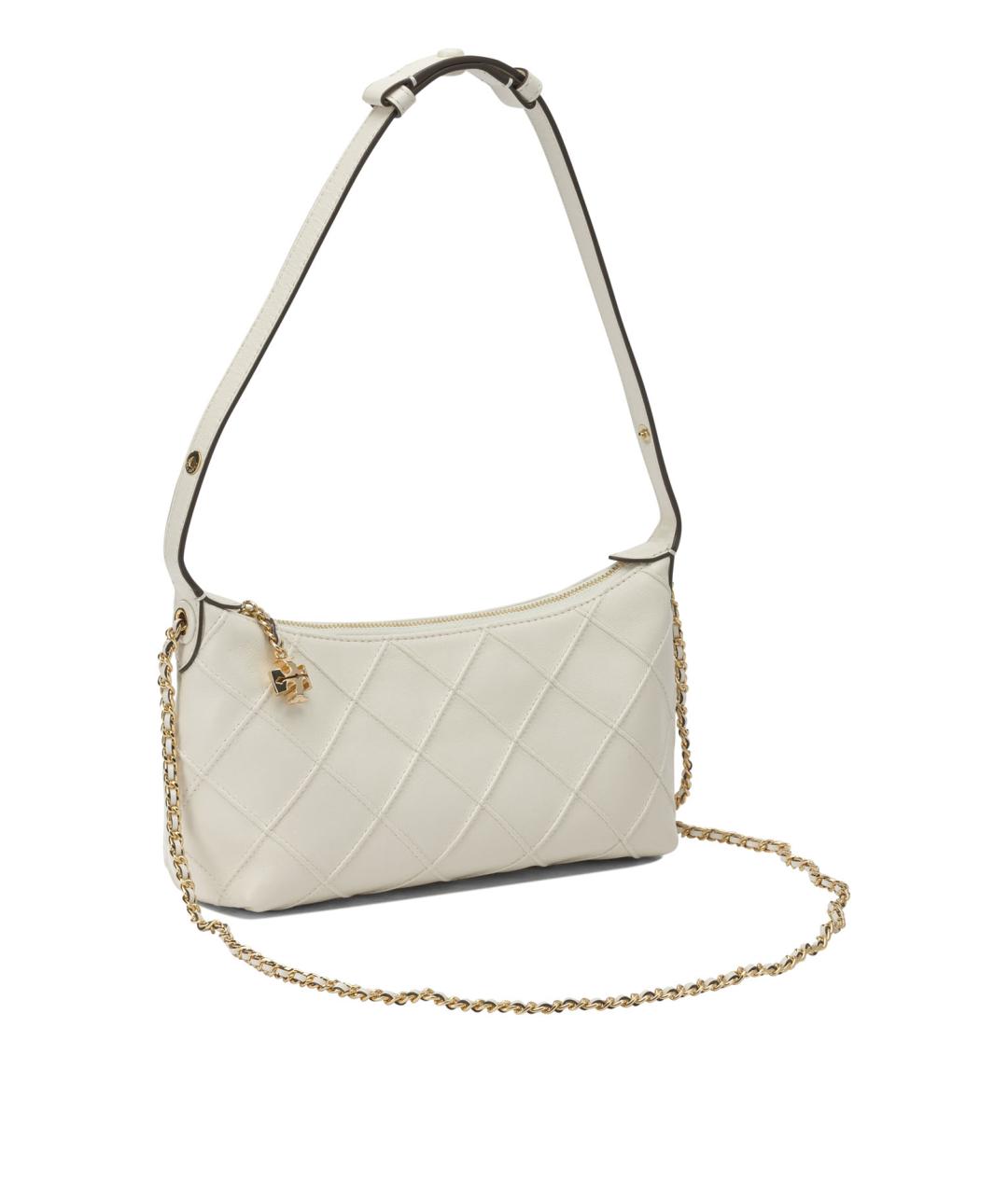 TORY BURCH Белая кожаная сумка с короткими ручками, фото 2