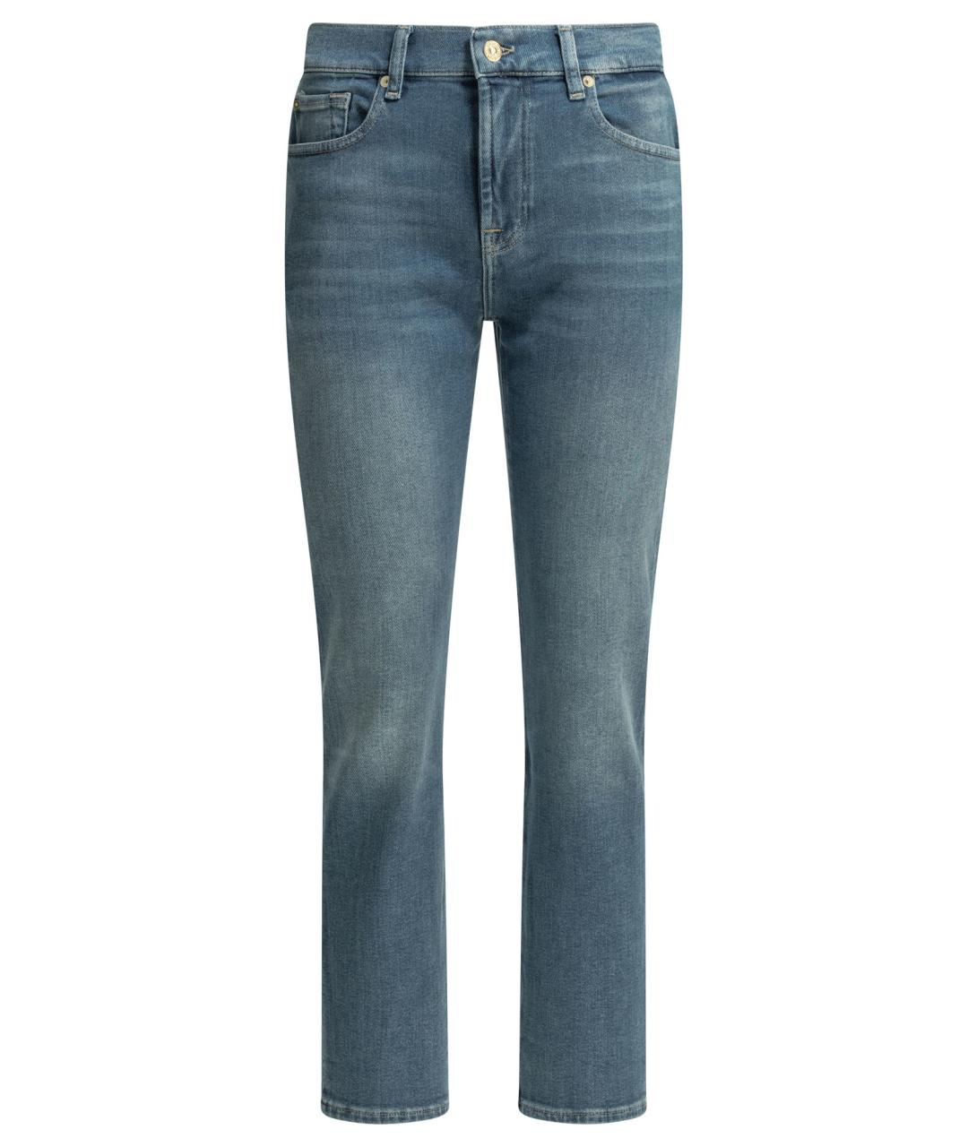 7 FOR ALL MANKIND Голубые хлопковые джинсы слим, фото 1