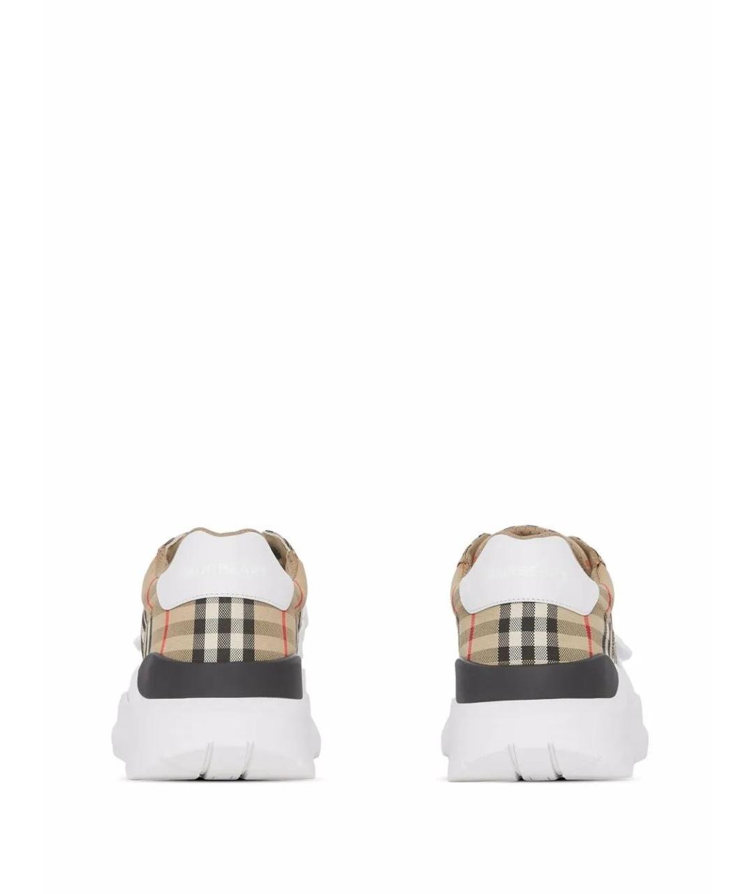 BURBERRY Бежевые текстильные кроссовки, фото 3