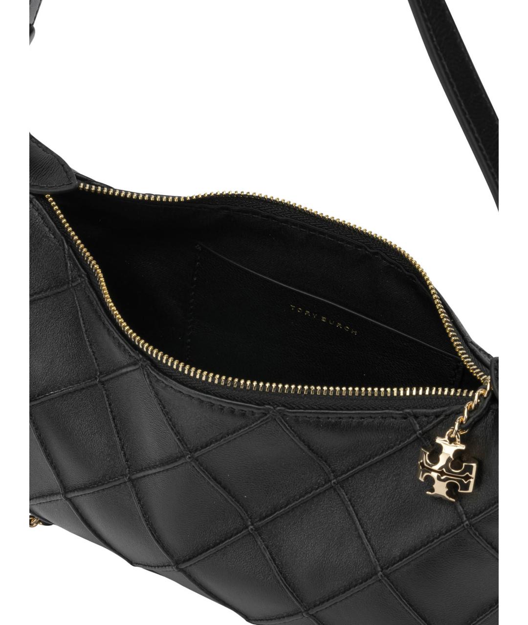 TORY BURCH Черная кожаная сумка с короткими ручками, фото 4