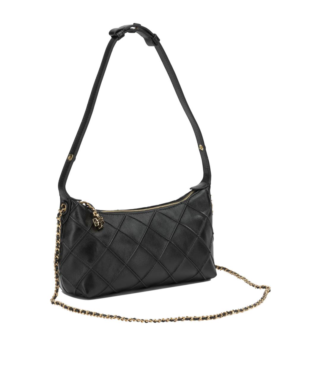 TORY BURCH Черная кожаная сумка с короткими ручками, фото 2