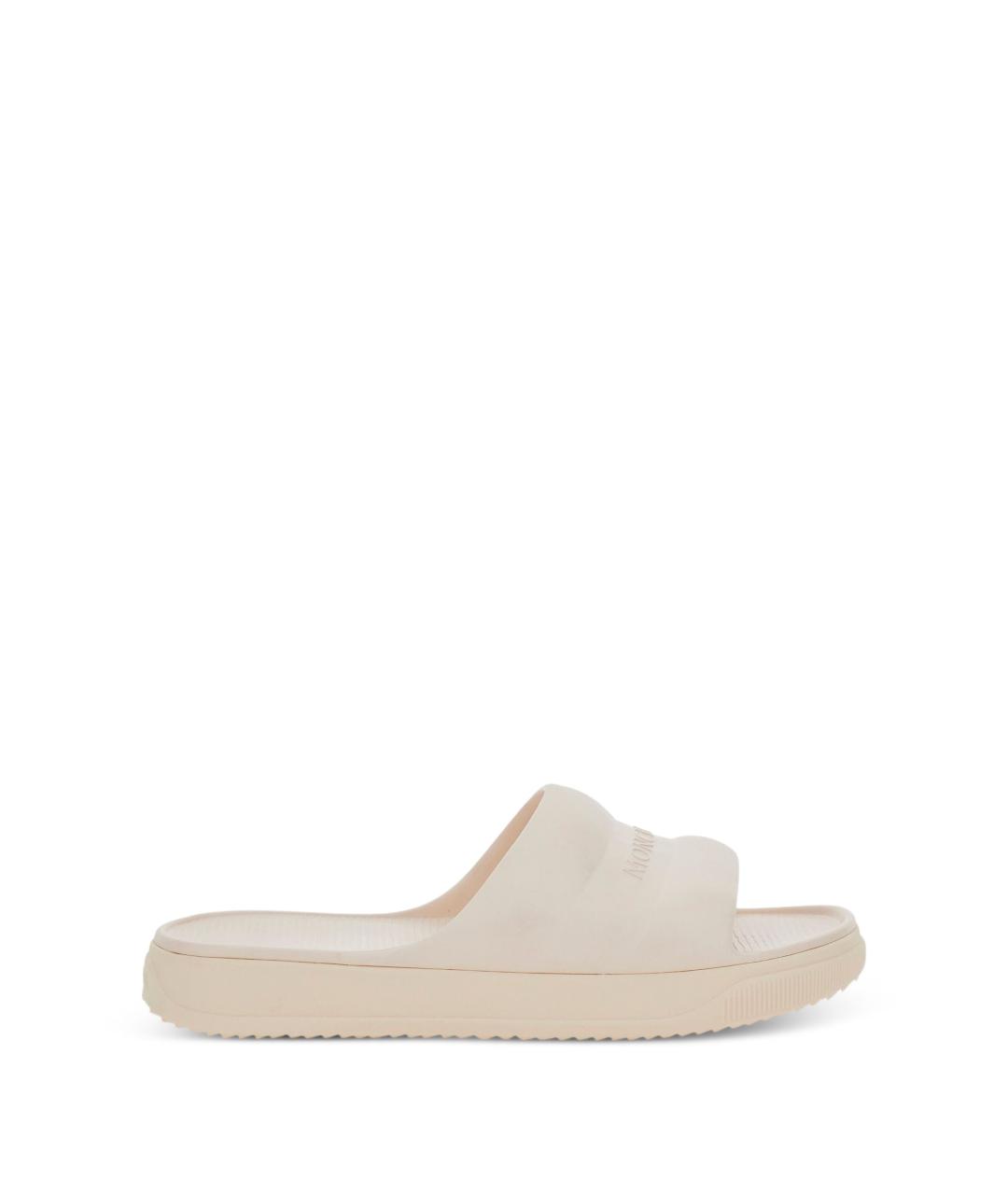 MONCLER Бежевые синтетические шлепанцы, фото 1