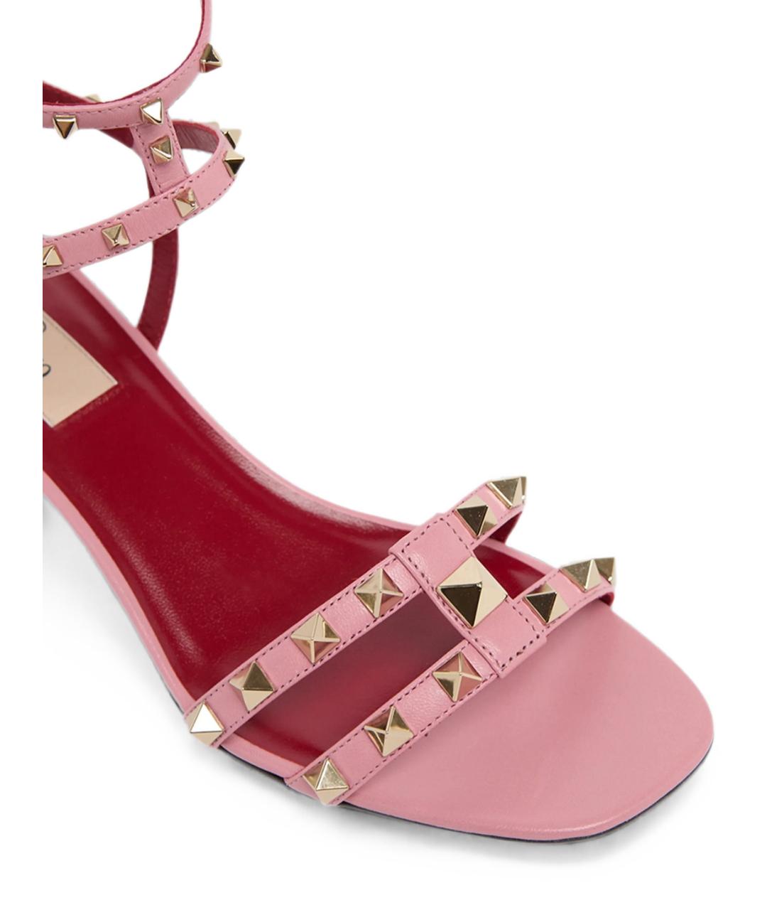 VALENTINO Розовые кожаные босоножки, фото 2