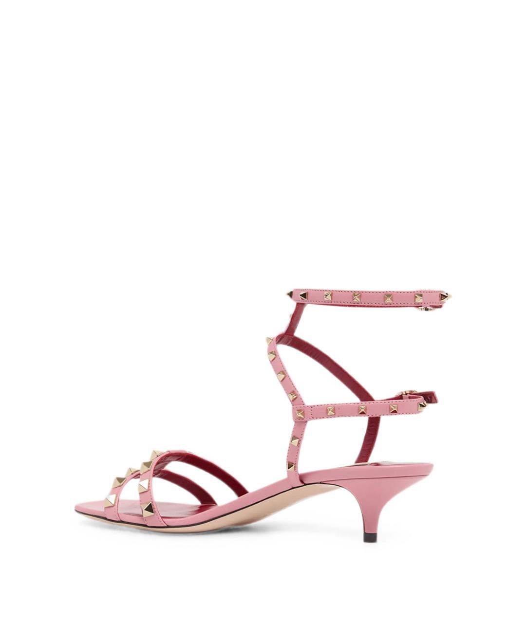 VALENTINO Розовые кожаные босоножки, фото 3