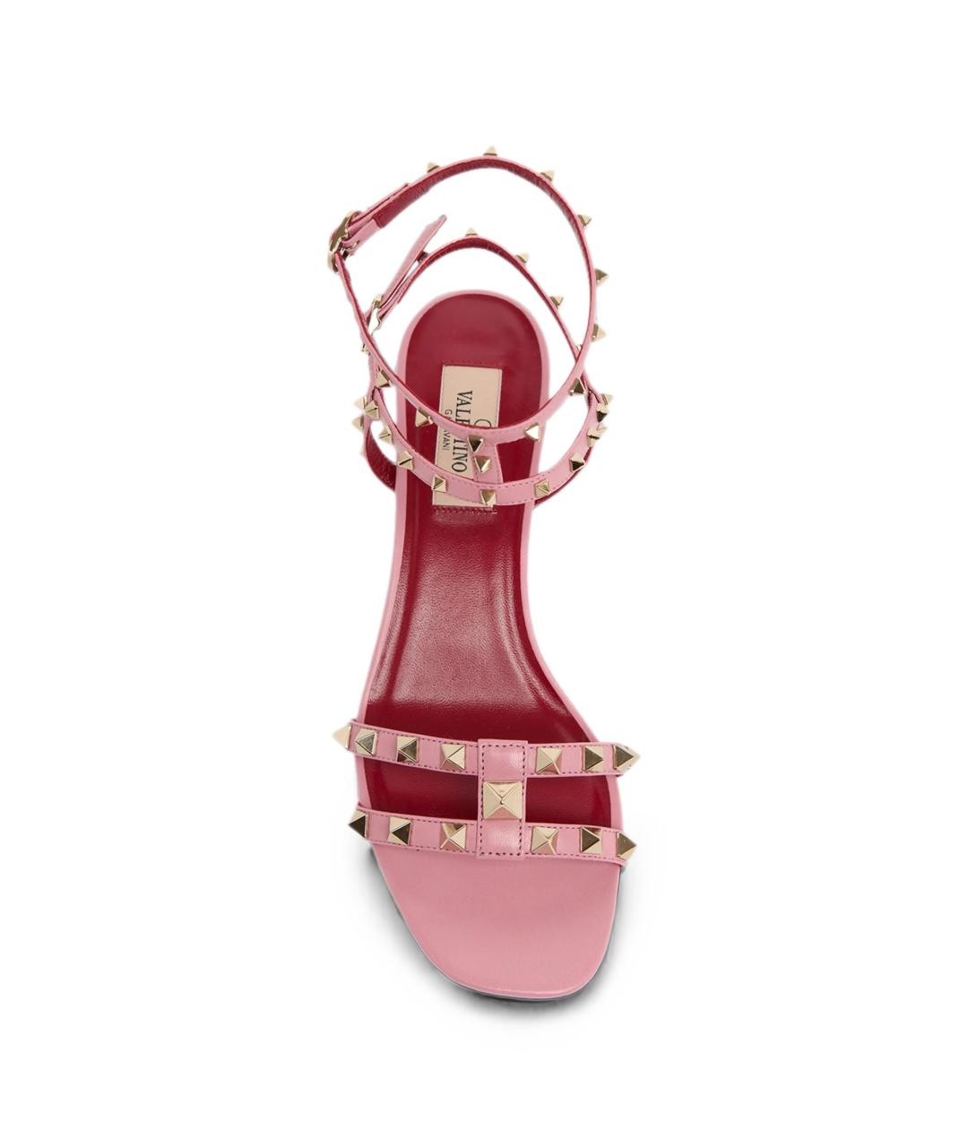 VALENTINO Розовые кожаные босоножки, фото 4