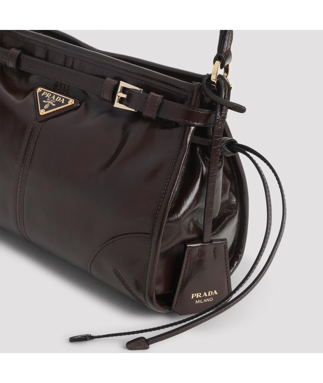 PRADA Коричневая кожаная сумка через плечо, фото 3
