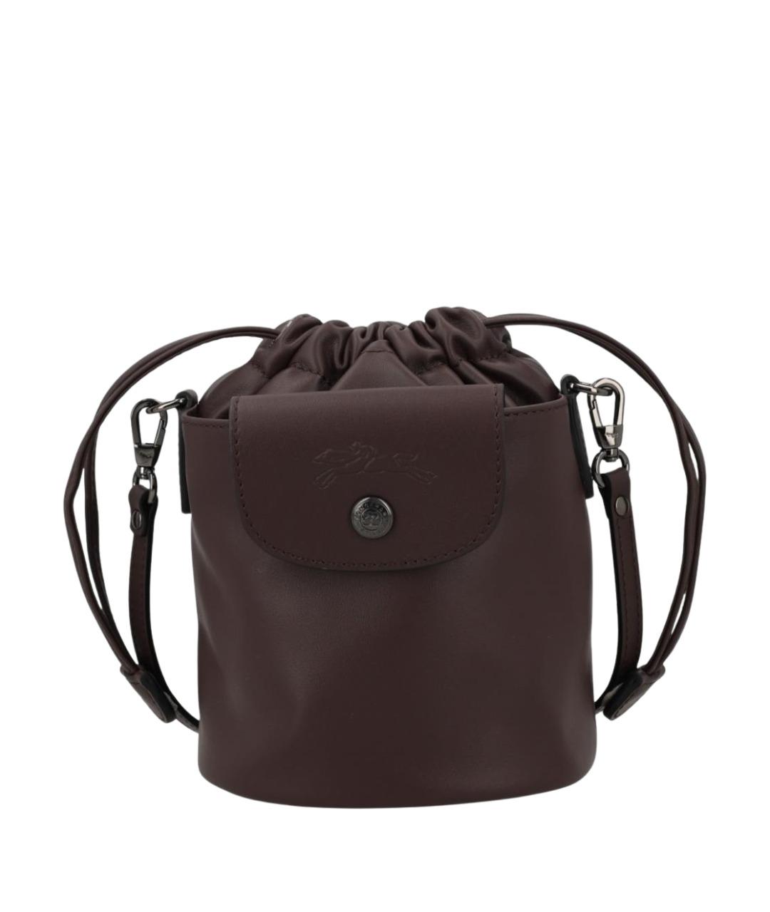 LONGCHAMP Коричневая кожаная сумка через плечо, фото 1