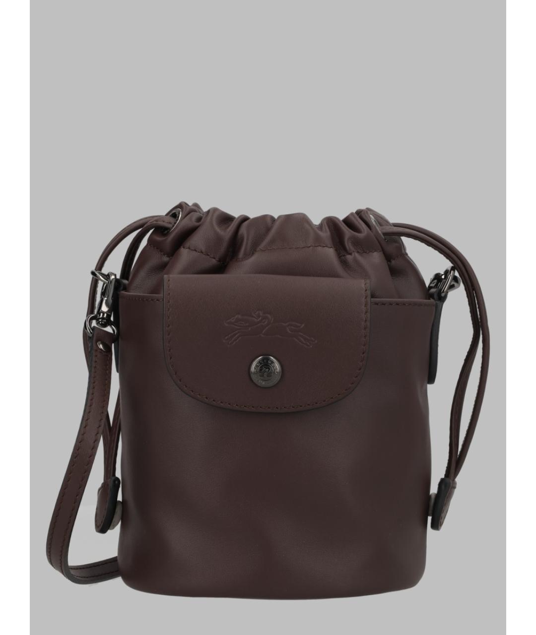 LONGCHAMP Коричневая кожаная сумка через плечо, фото 3