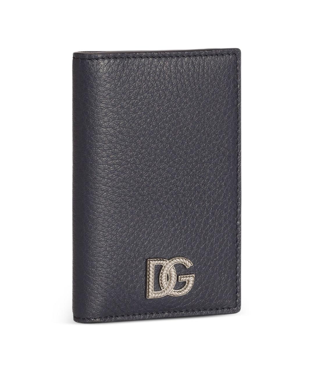 DOLCE&GABBANA Синий кожаный кардхолдер, фото 2