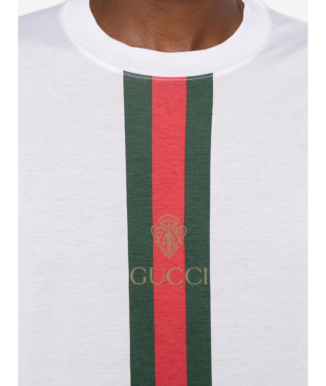 GUCCI Белая хлопковая футболка, фото 3