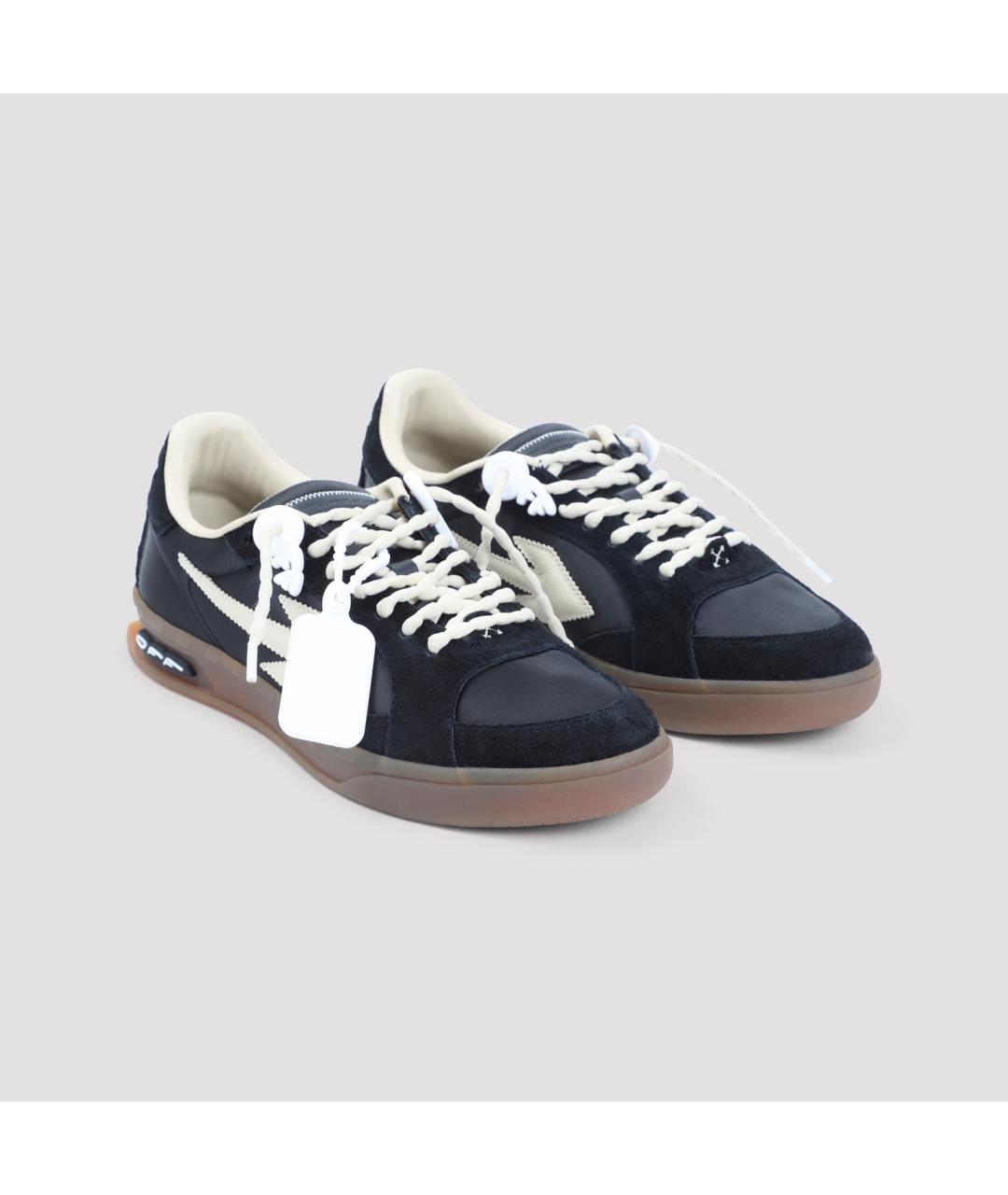 OFF-WHITE Черные текстильные низкие кроссовки / кеды, фото 3