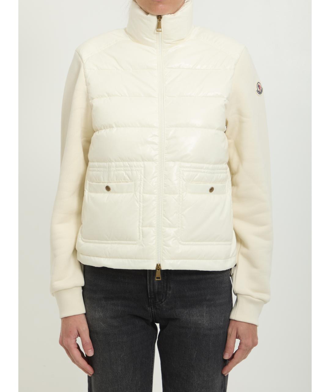 MONCLER Белый полиамидовый кардиган, фото 5