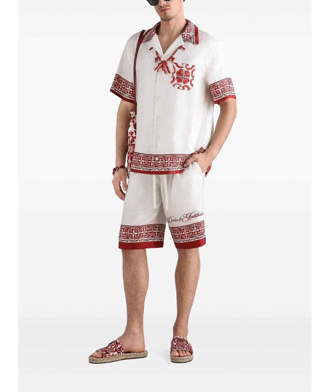 DOLCE&GABBANA Мульти шелковые шорты, фото 5