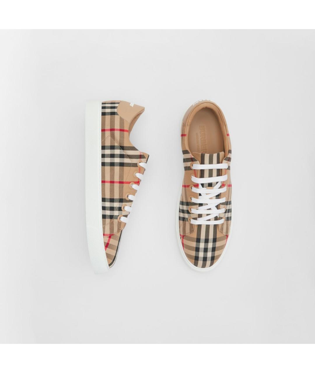 BURBERRY Бежевые текстильные кеды, фото 2