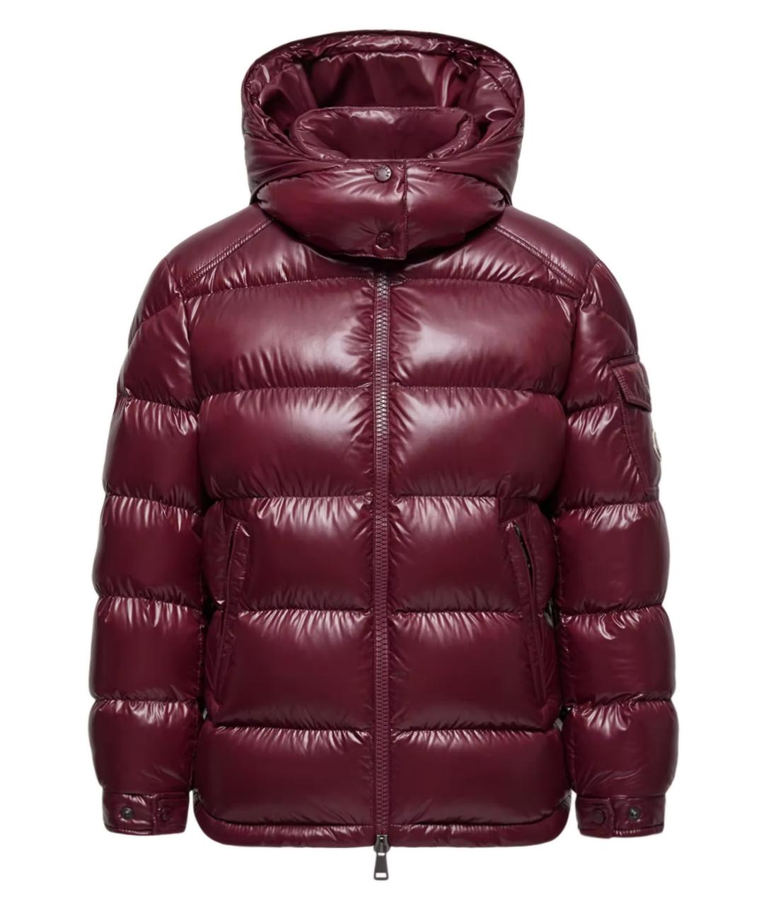 MONCLER Бордовая полиамидовая куртка, фото 1