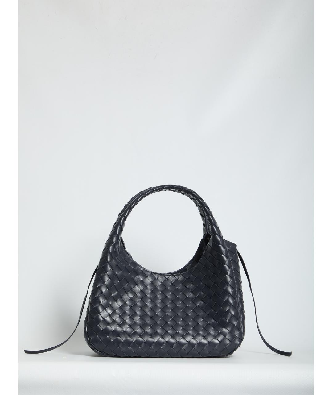 BOTTEGA VENETA Темно-синяя кожаная сумка через плечо, фото 6