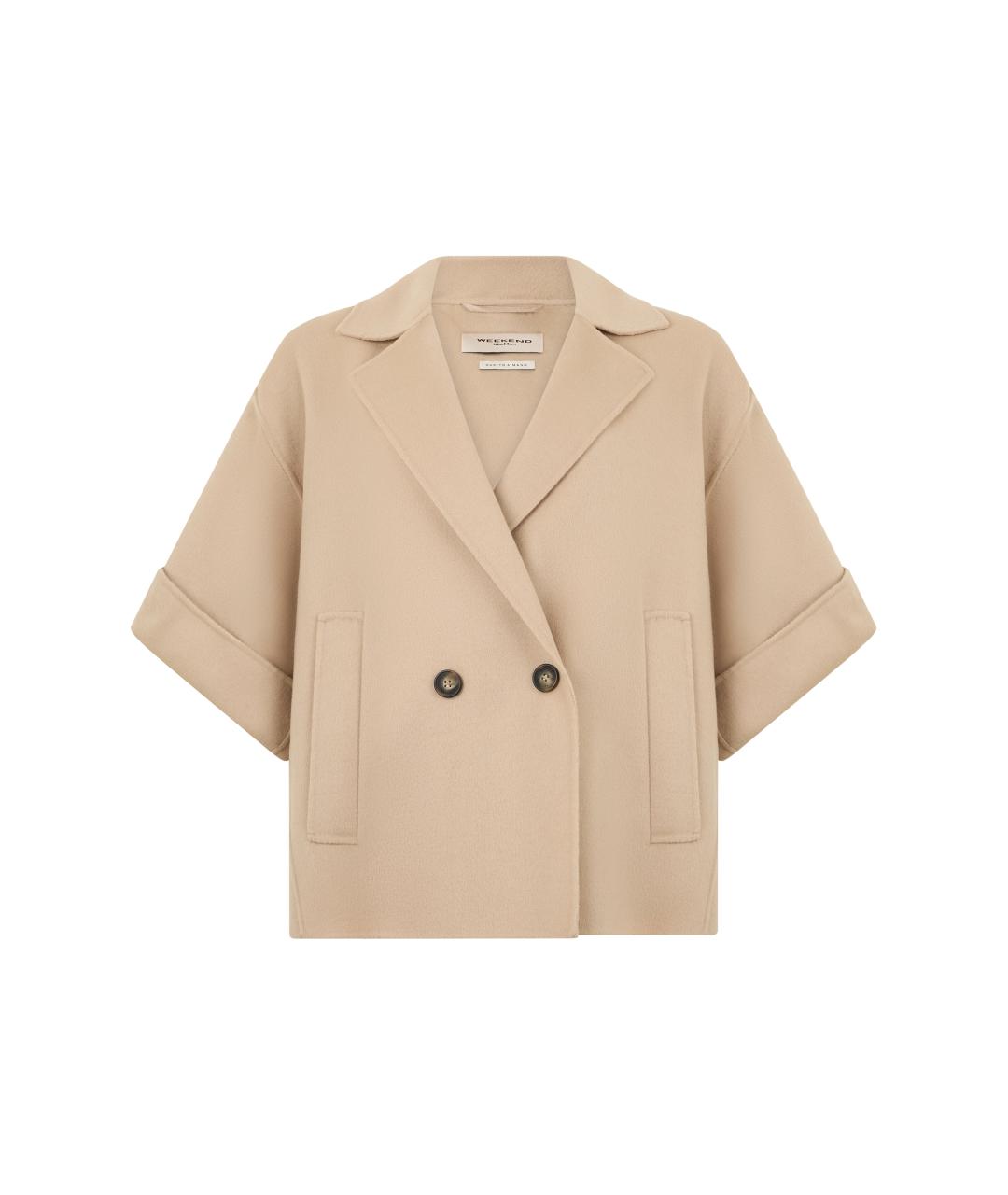 WEEKEND MAX MARA Бежевое шерстяное пальто, фото 1