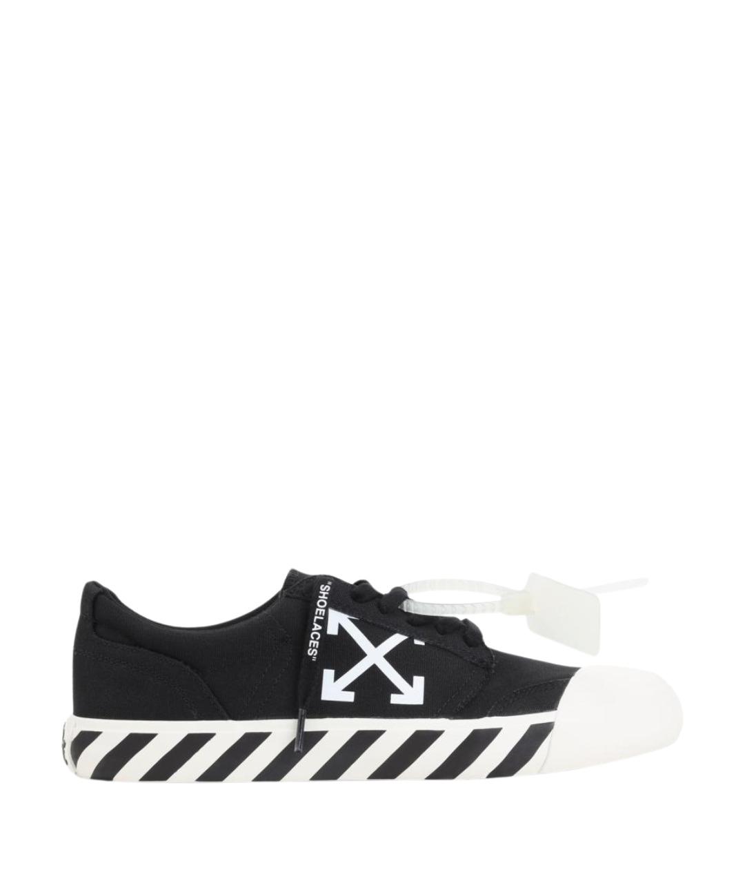 OFF-WHITE Черные текстильные низкие кроссовки / кеды, фото 1
