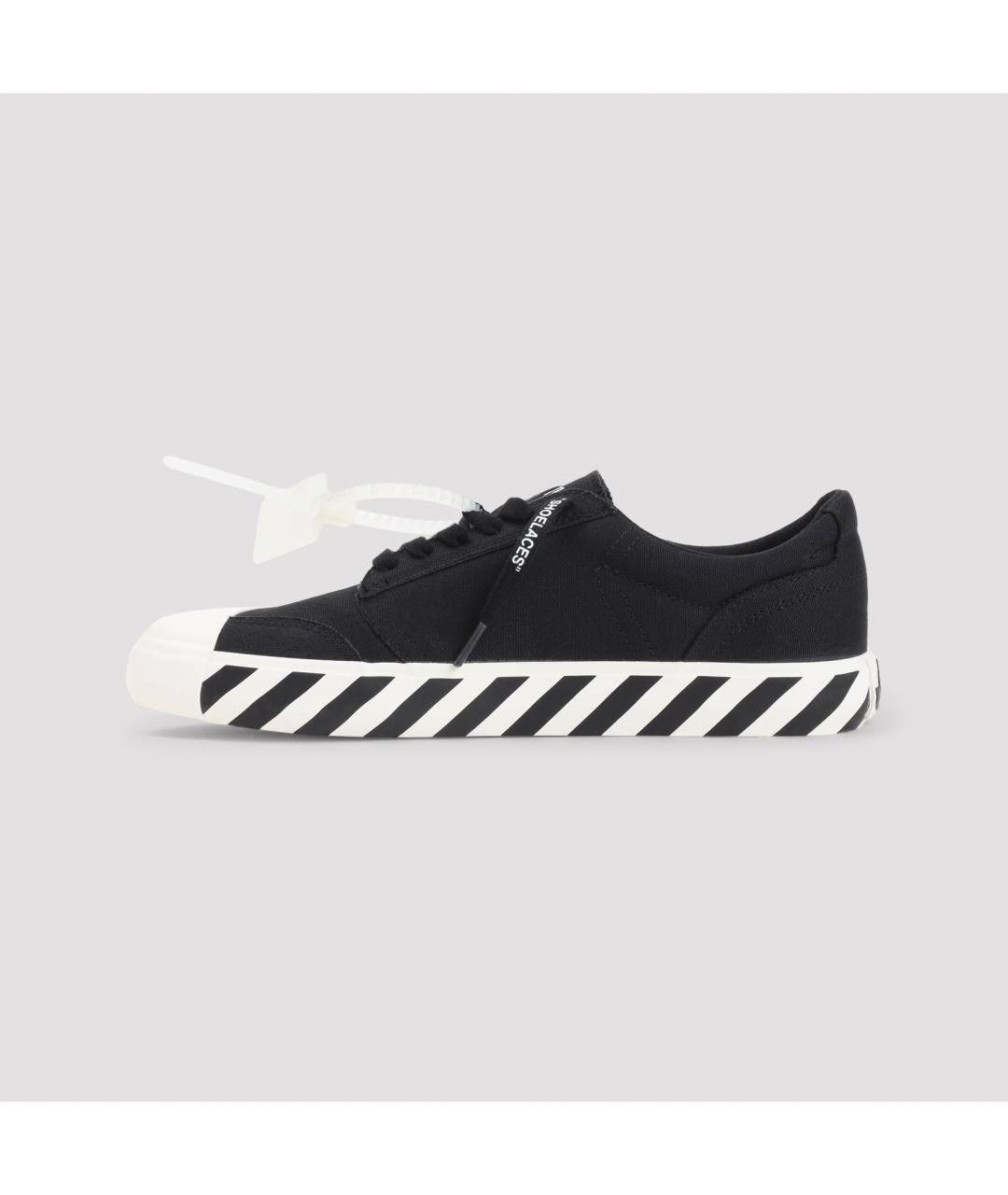 OFF-WHITE Черные текстильные низкие кроссовки / кеды, фото 2