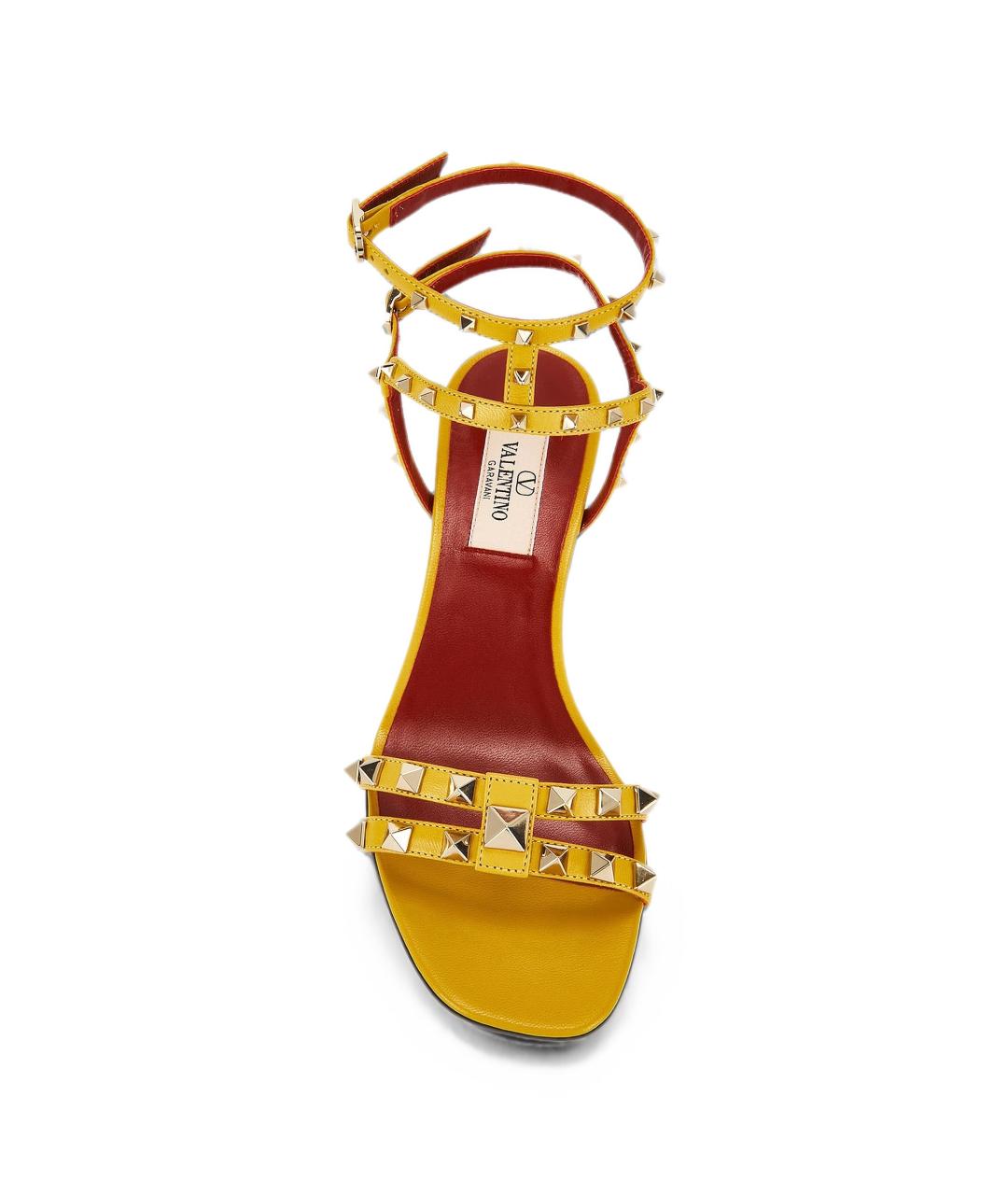 VALENTINO Желтые кожаные босоножки, фото 2