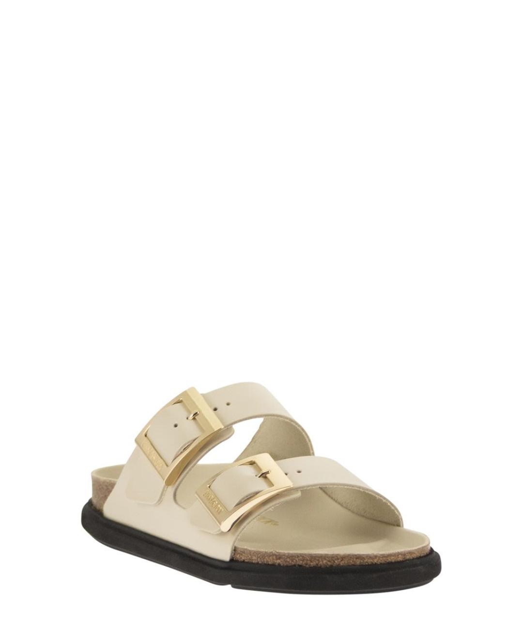 BIRKENSTOCK Бежевые кожаные сандалии, фото 2