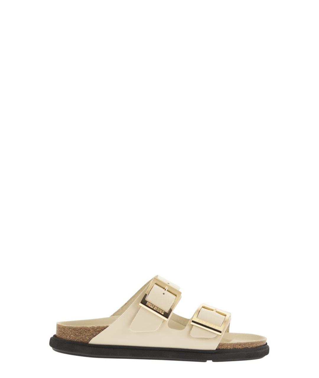 BIRKENSTOCK Бежевые кожаные сандалии, фото 1